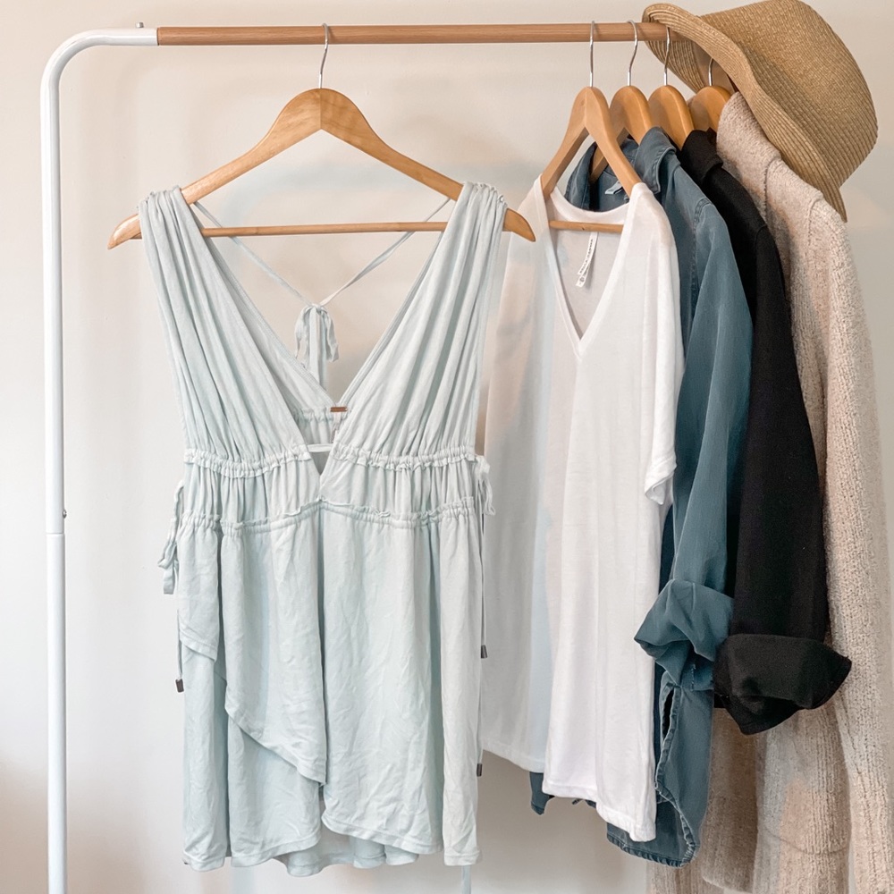 Free People — Aries Tank — XS — Light Blue
